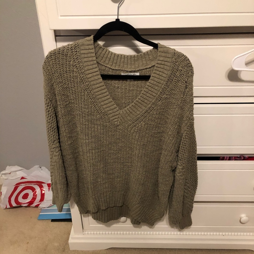 Army green sweater